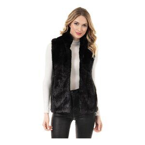 Donna Salyers Fabulous Furs Faux Fur Vest -- Black Size L